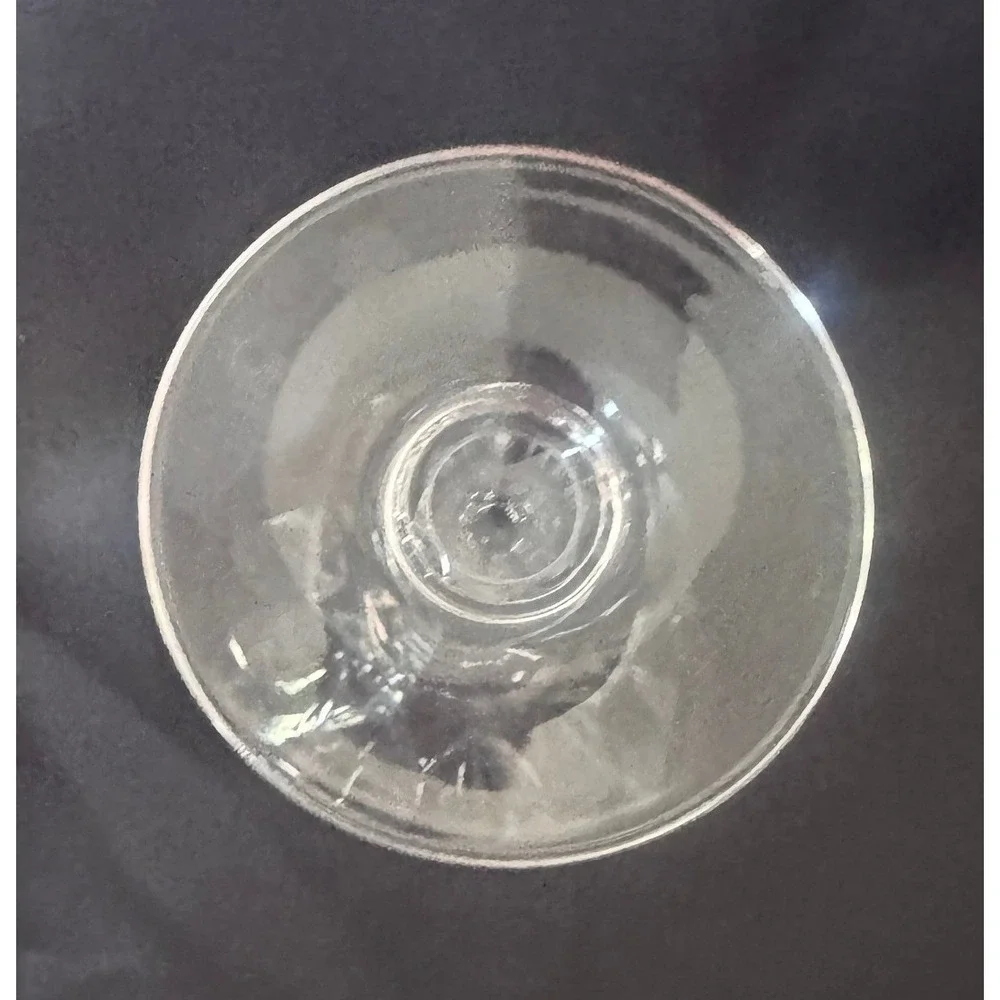 Vintage Cut Crystal Wine Goblet Stemmed Glass Clear Floral Pattern 7.25 Inch